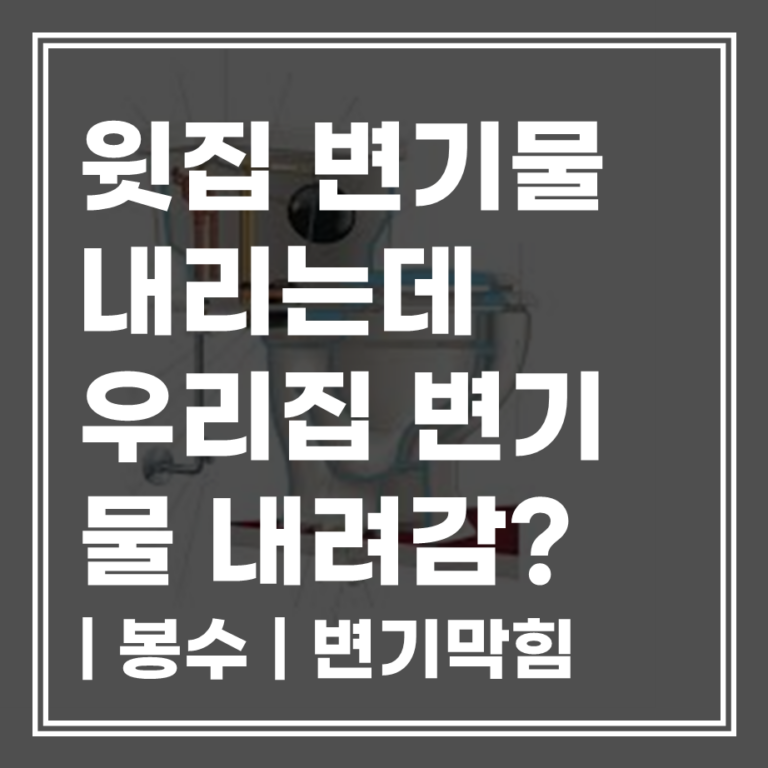 윗집 변기 물내림, 우리집 변기 물내려감? 원인은?