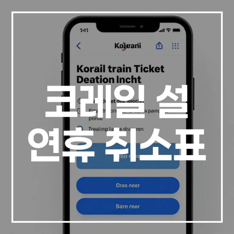 코레일 설 연휴 취소표, 이것만 알면 무조건 성공!