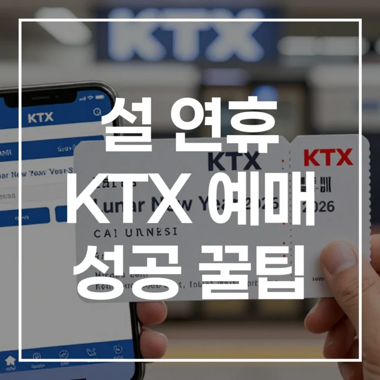 2026 설 연휴 KTX 예매 성공 꿀팁 A to Z