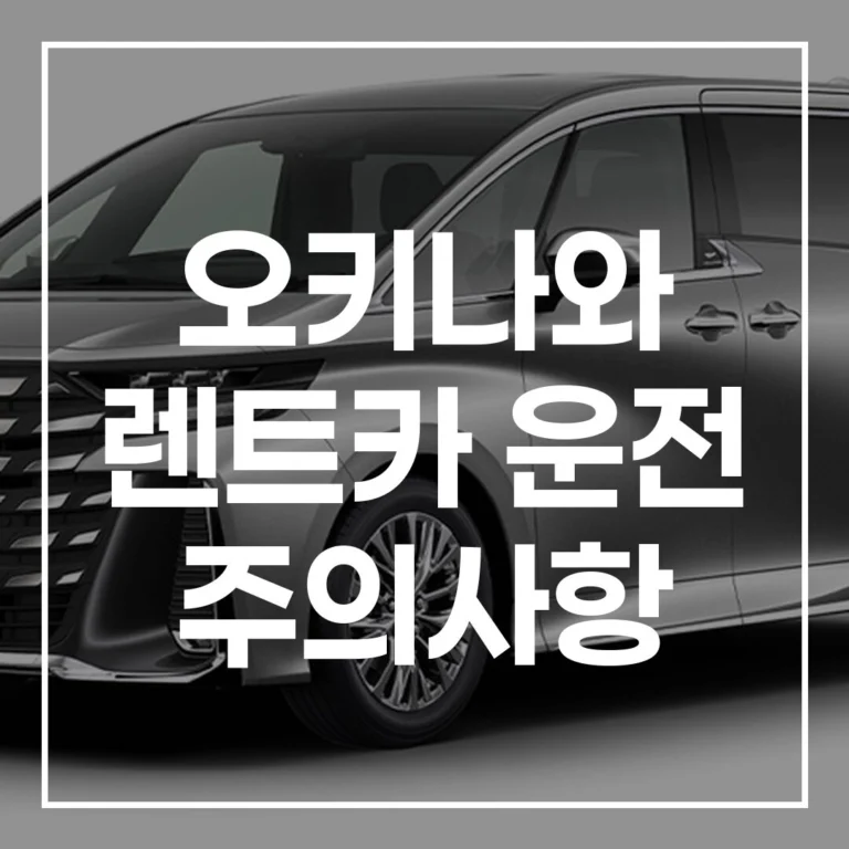 오키나와 렌트카 운전 주의사항, 보험, 면허증 (2026)