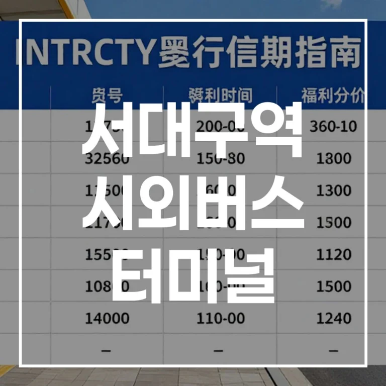 서대구역 시외버스 터미널 명절 귀성 예매 시간표 맛집 주차