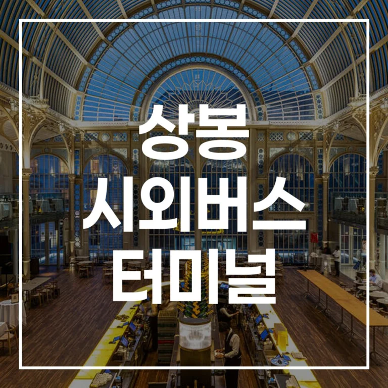 2026 상봉 시외버스 터미널 설날 예매, 시간표, 주차, 맛집