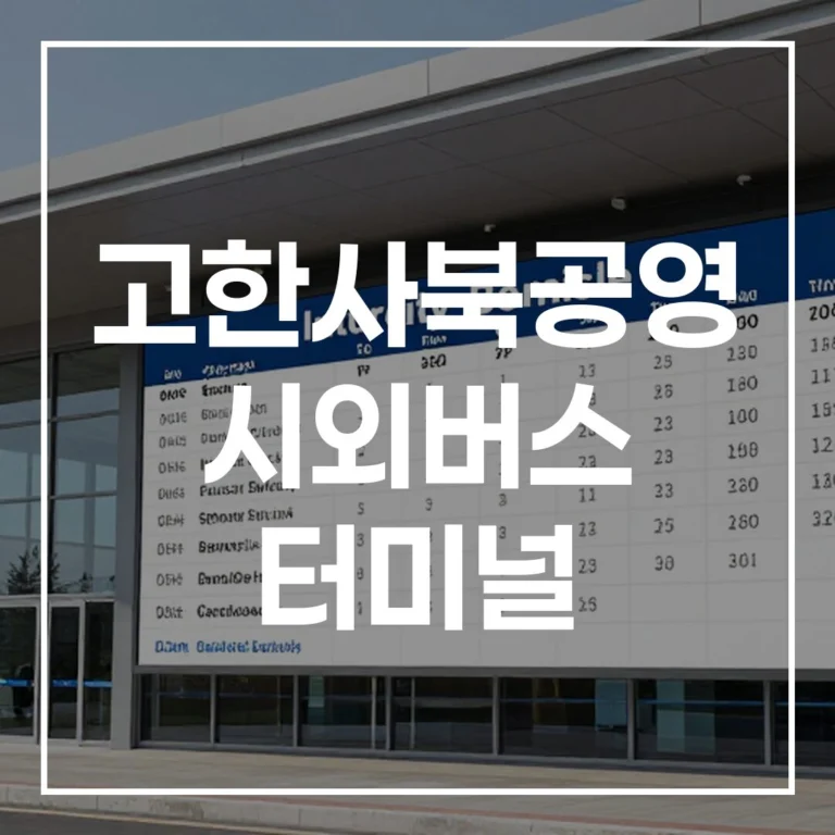 고한사북공영 시외버스 터미널 설날 예매, 시간표, 주차, 맛집 가이드