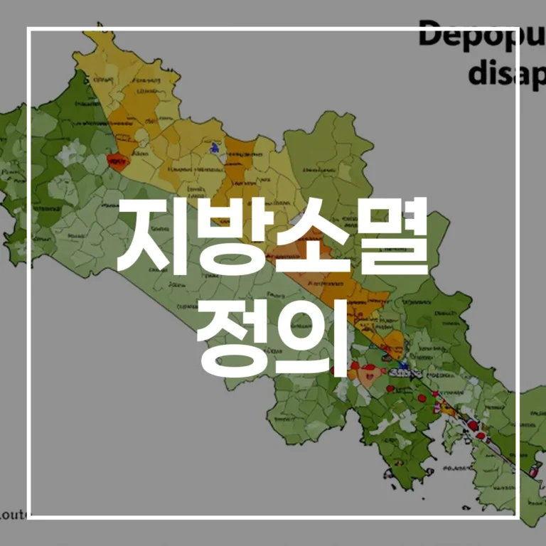 지방소멸 정의, 위험지역 현황, 정책 총정리