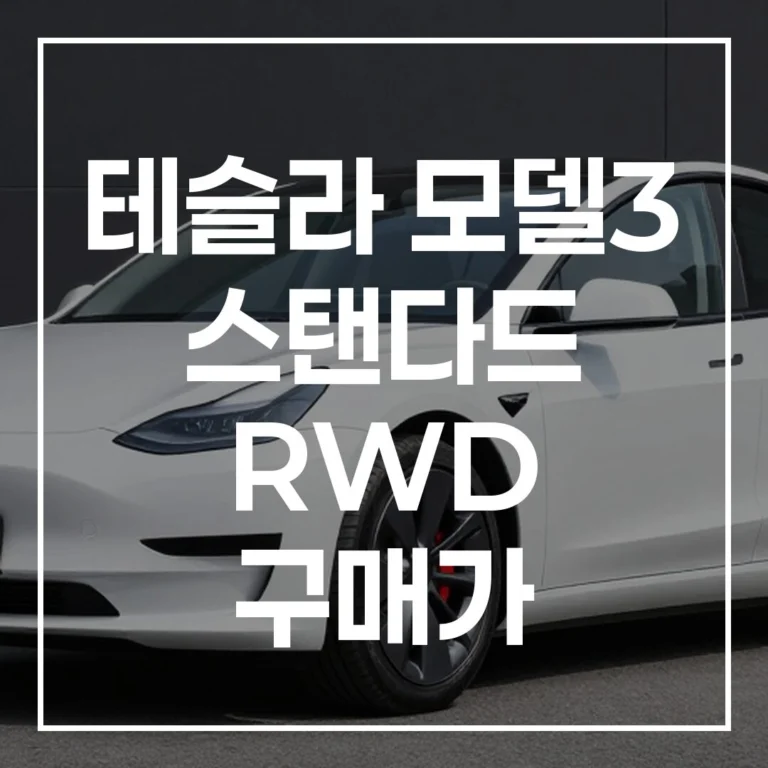 2026 테슬라 모델3: 트림별 실구매가 보조금 분석