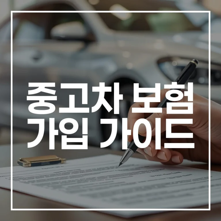 중고차 보험 가입 가이드: 이력 조회부터 보험료 절약까지