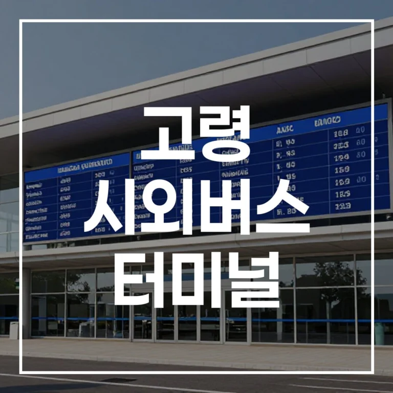 고령 시외버스 터미널: 2026 설날 예매, 시간표, 맛집 총정리