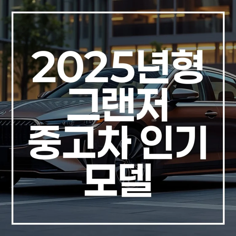 2025년형 그랜저 중고차 인기 모델: 시세, 연비, 유지비 총정리