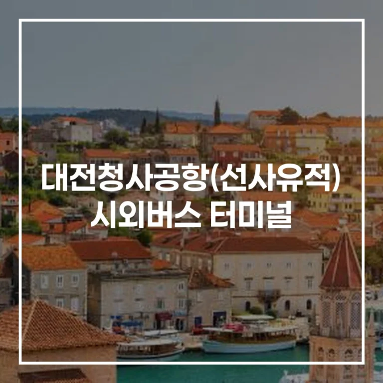 대전청사공항(선사유적) 시외버스 터미널 예매 주차 맛집