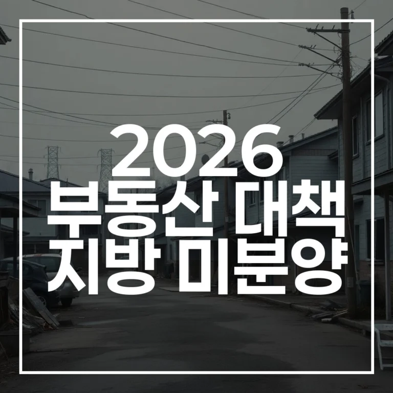 2026 부동산 대책 지방 미분양 주택환매보증제 실수요자 보호 총정리