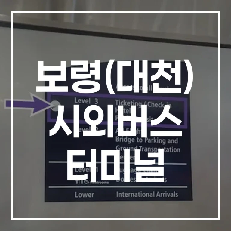 보령(대천) 시외버스 터미널: 설날 예매, 시간표, 맛집, 주차