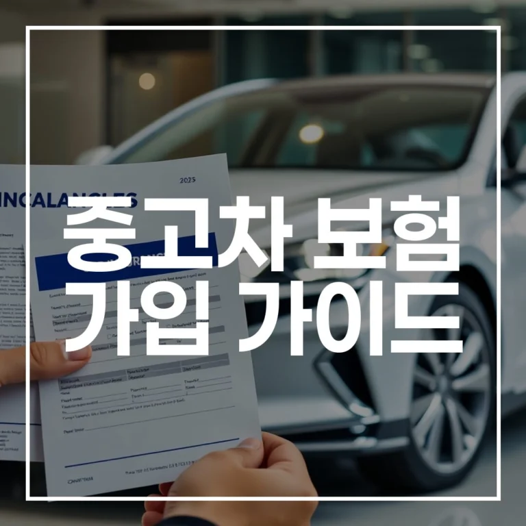 중고차 보험 가입 가이드: 그랜저 보험료 비교 & 할인 팁