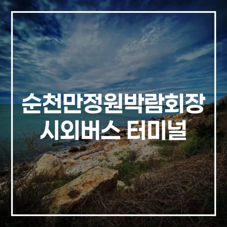 순천만정원박람회장 시외버스 터미널 2026 설날 가이드