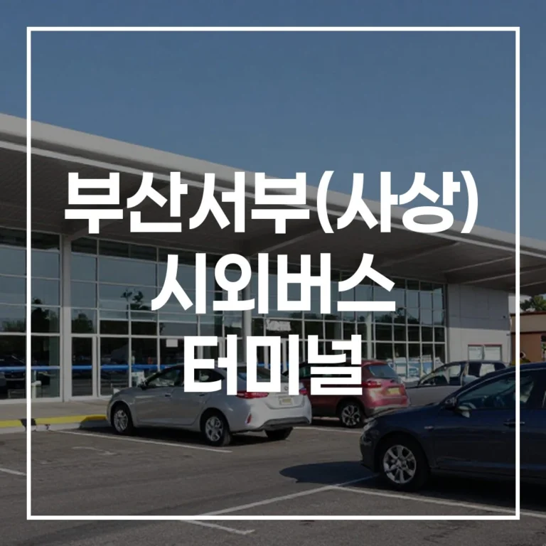부산서부(사상) 터미널 설날 예매, 시간표, 맛집, 주차 총정리