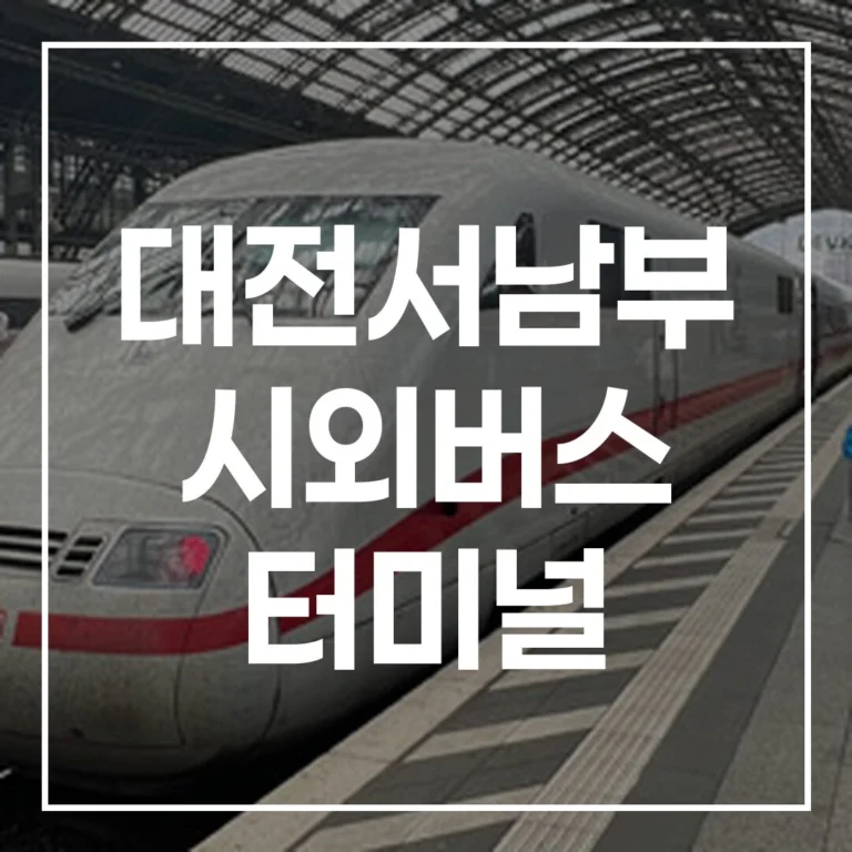 대전서남부 시외버스 터미널 2026 명절 예매 버스표 시간표 주차 맛집