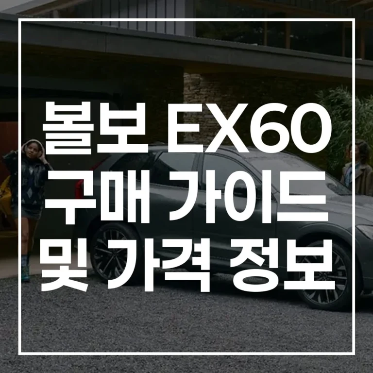 볼보 EX60 구매 가이드: 가격, 보조금, 실구매가 총정리