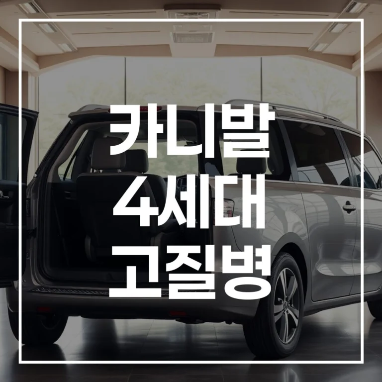 카니발 4세대 고질병, 중고차 구매 전 필수 가이드