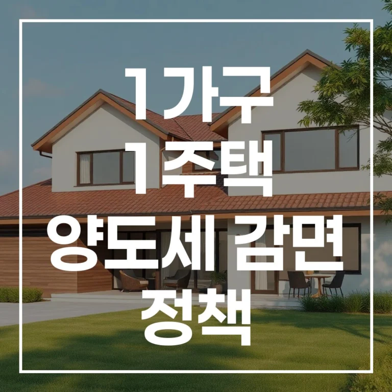 2026년! 1가구 1주택 양도세 감면 정책부터 취득세 혜택까지