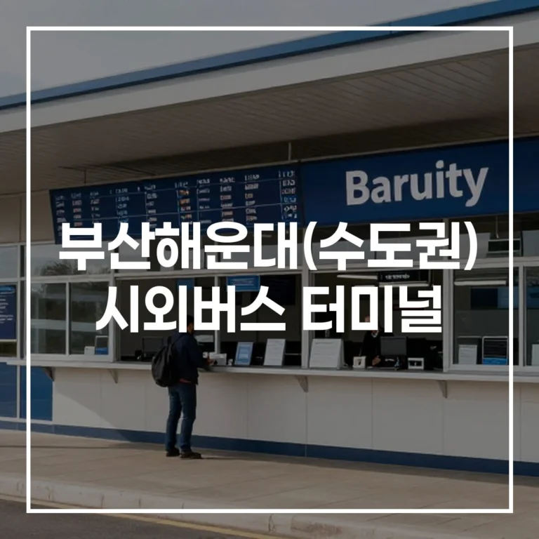 2026년 설날 부산해운대 시외버스 터미널 정보 총정리