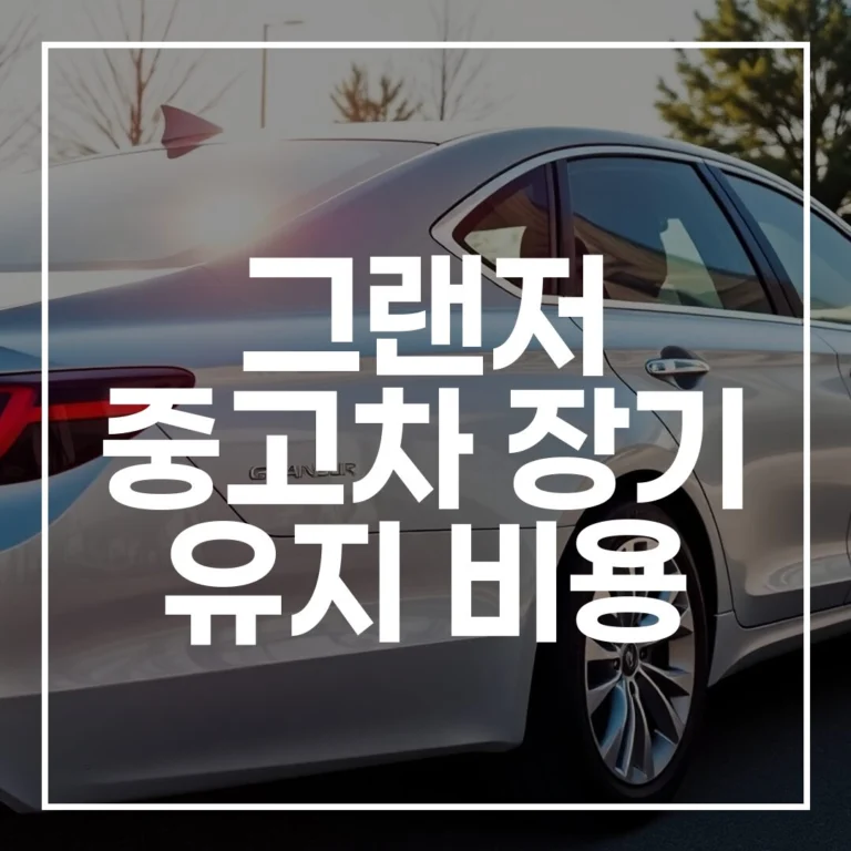 그랜저 중고차 장기 유지 비용: 보험료, 하이브리드 관리 팁