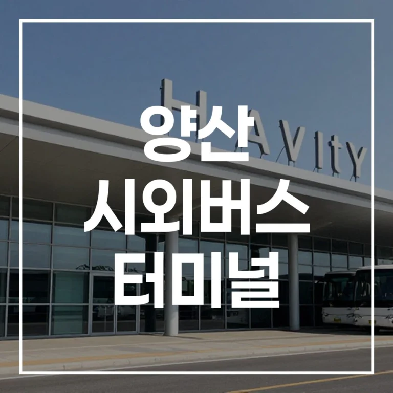 양산 시외버스 터미널 2026 설날 귀성 완벽 가이드