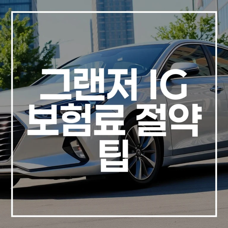 그랜저 IG 보험료 절약 팁 가입 시기 절차 유의사항
