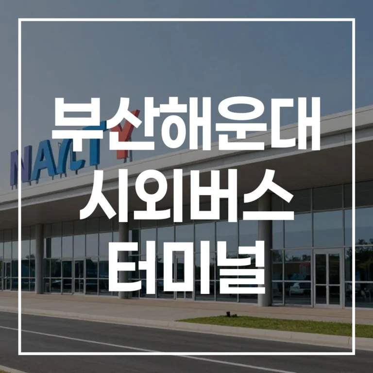 2026 설날 부산해운대 시외버스 터미널: 예매, 시간표