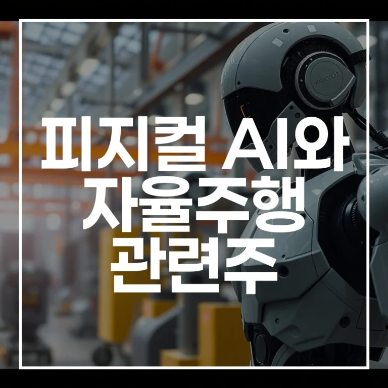 피지컬 AI 자율주행 관련주 2026년 투자 가이드