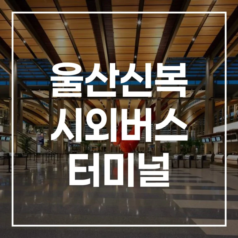 울산신복 시외버스 터미널 설날 예매 전쟁, 이 글 하나로 끝내세요