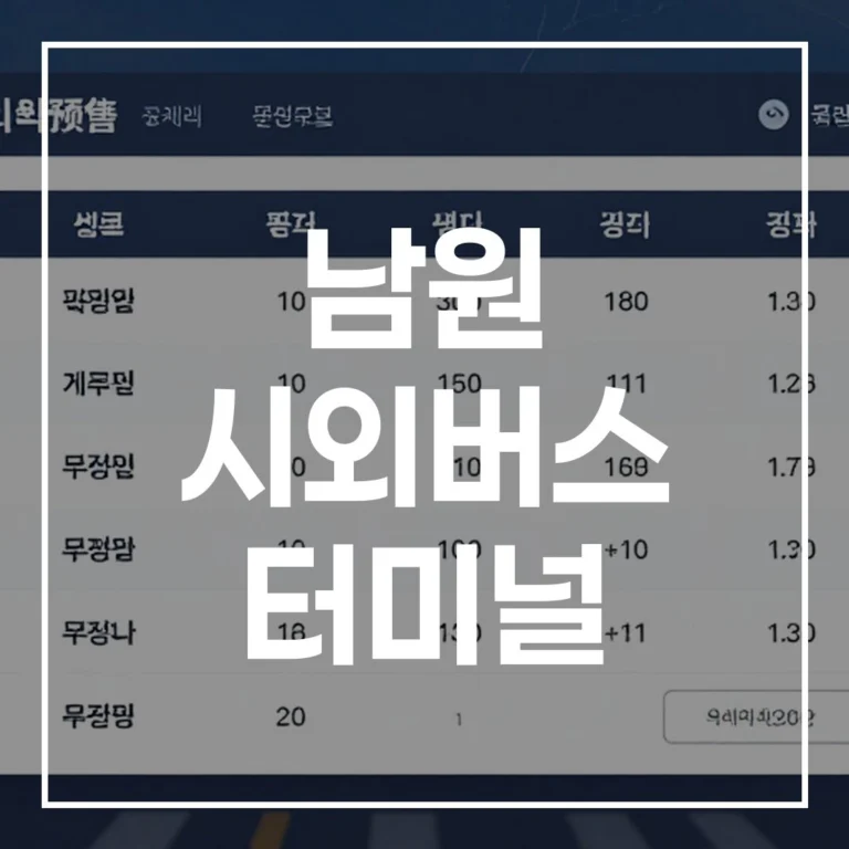 남원 시외버스 터미널 설날 예매, 시간표 주차 맛집 총정리