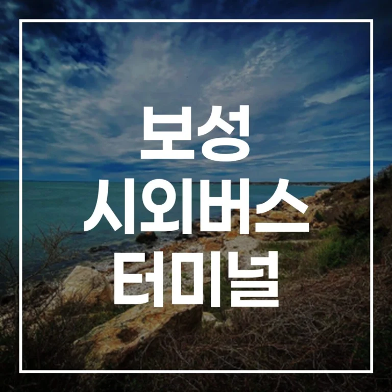 보성 시외버스 터미널 설날 예매, 시간표, 맛집, 주차 끝!