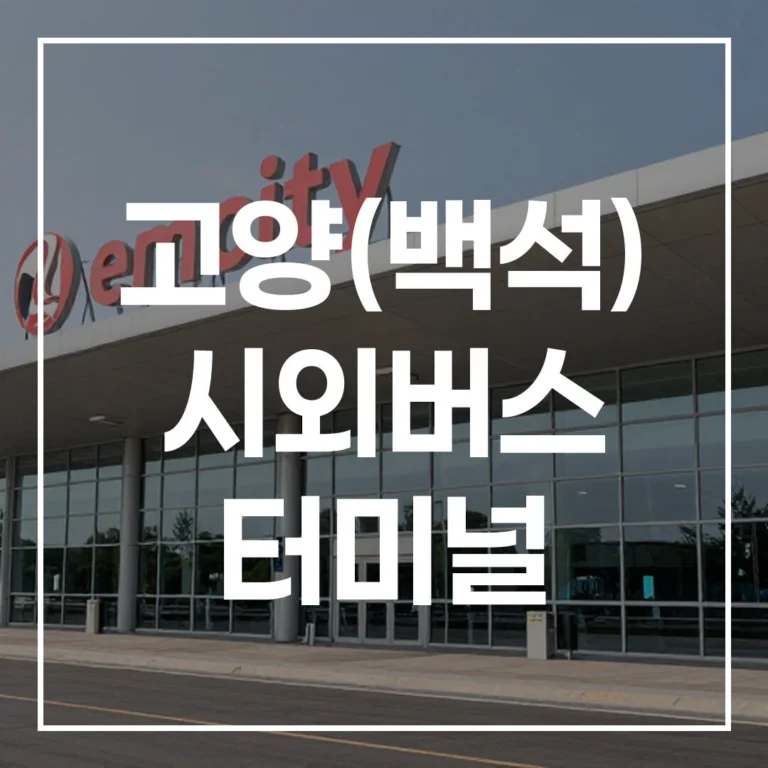 2026 설 고양(백석) 시외버스 터미널 귀성 완벽 대비