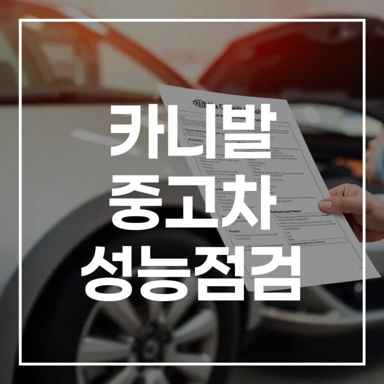 카니발 중고차 성능점검 수리비 옵션 완벽 분석