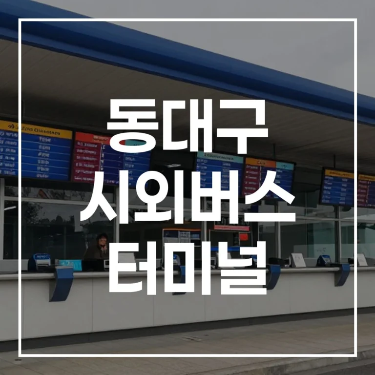 동대구 시외버스 터미널: 예매, 시간표, 맛집, 주차 A to Z