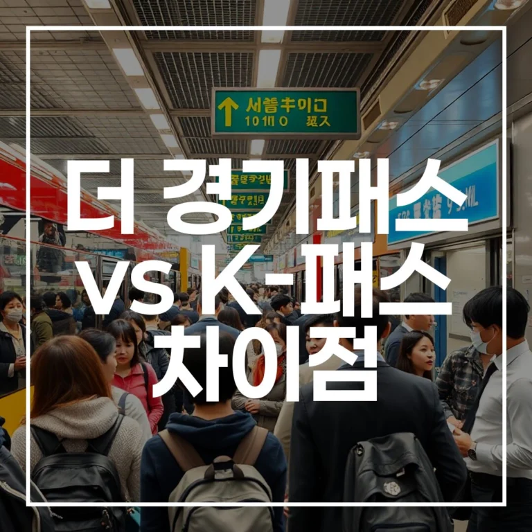 더 경기패스 vs K-패스 차이점 경기도민 교통비 절감 가이드