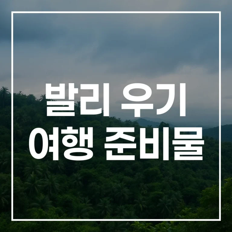 발리 우기 여행 준비물 완벽 가이드: 2월 발리 옷차림부터 실용 팁까지