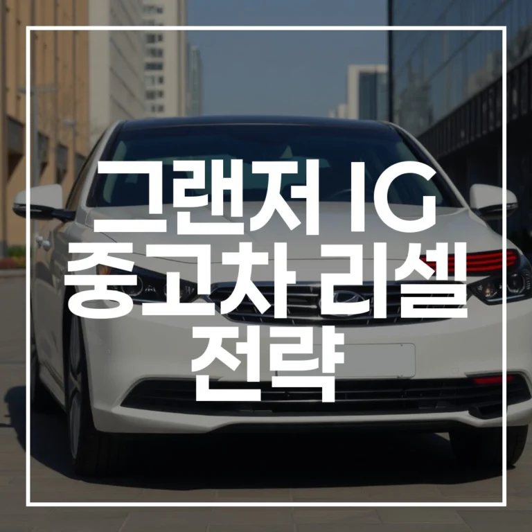 그랜저 IG 중고차 리셀 전략: 2026년 가치 200% 비법