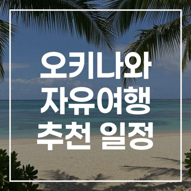 당신만을 위한 완벽한 오키나와 자유여행 추천 일정: 3박 4일 코스와 날씨별 여행 계획 총정리