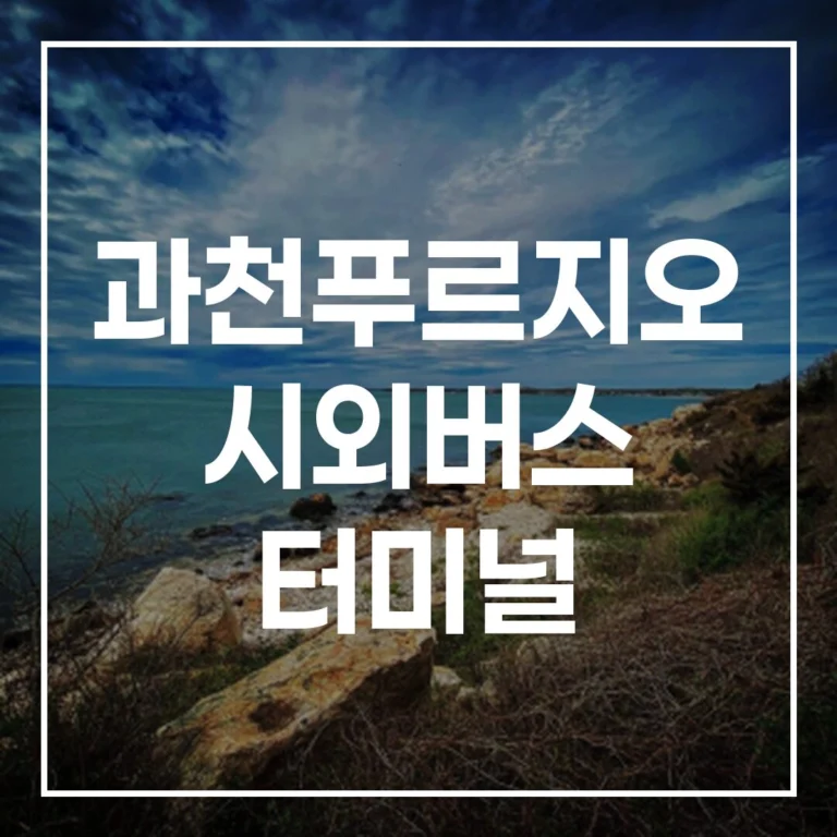 과천푸르지오 시외버스 터미널 설날 예매 시간표 맛집 주차