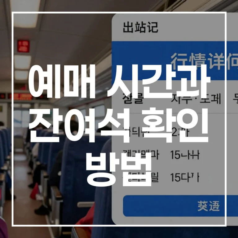 2026 설 기차표 예매: 시간 잔여석 확인법과 취소표 꿀팁