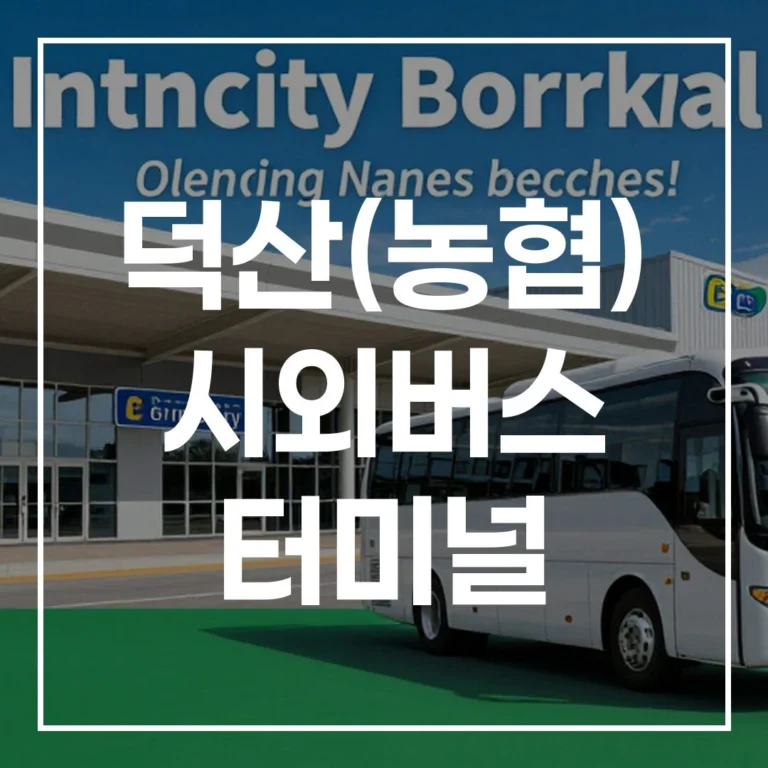 2026 설날 덕산(농협) 시외버스 터미널: 시간표·예매 완벽정리
