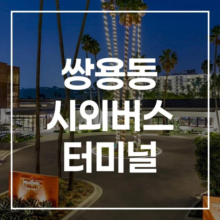 2026 설날, 쌍용동 시외버스 터미널? 천안터미널 총정리