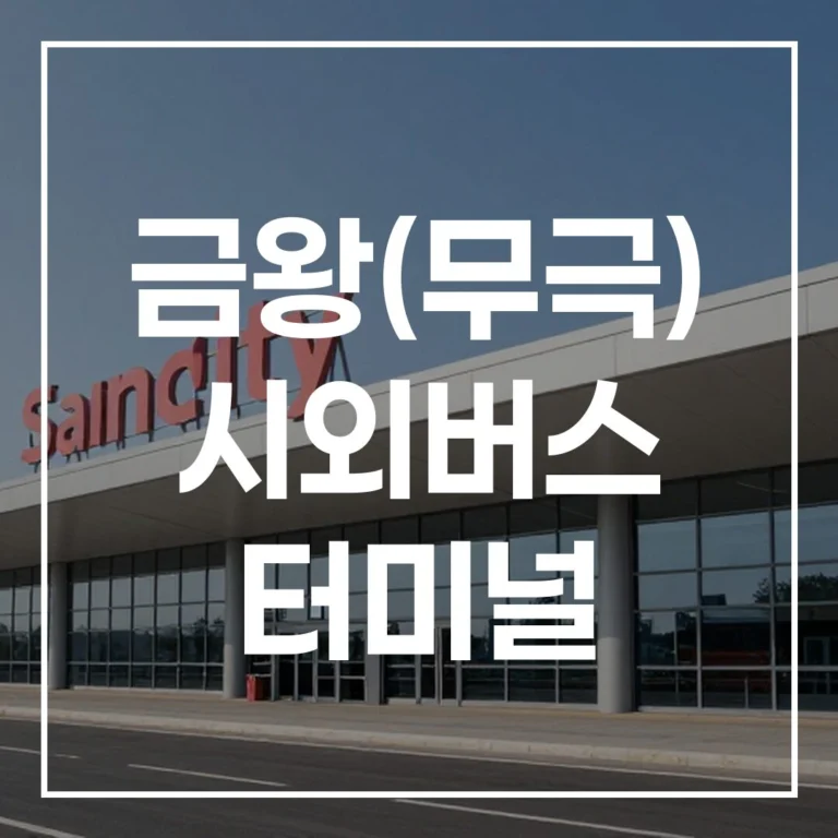 2026 설날 금왕(무극) 시외버스 터미널 예매 시간표 맛집 주차