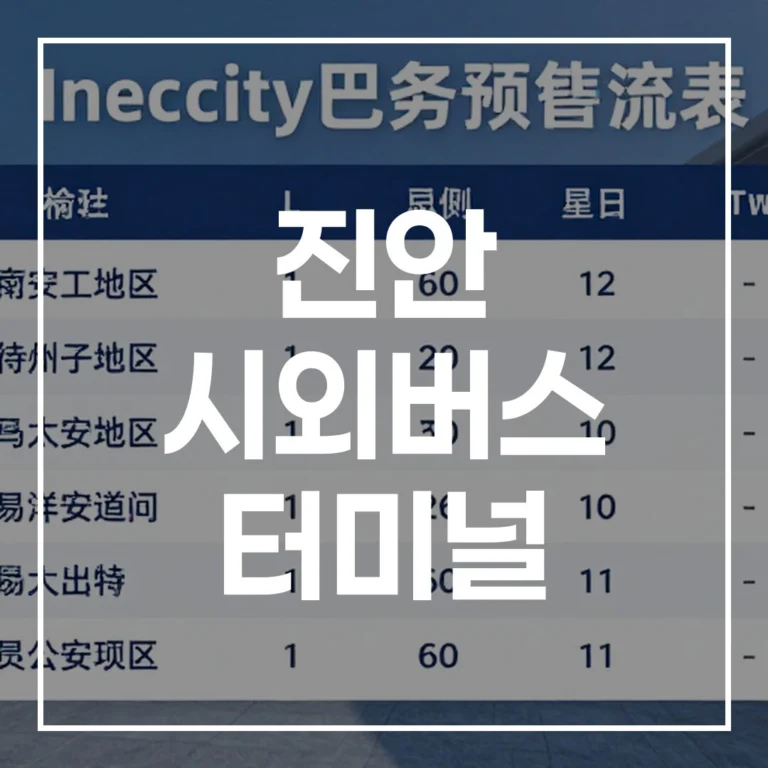 진안 시외버스 터미널 설날 예매부터 주차까지 완벽 정리