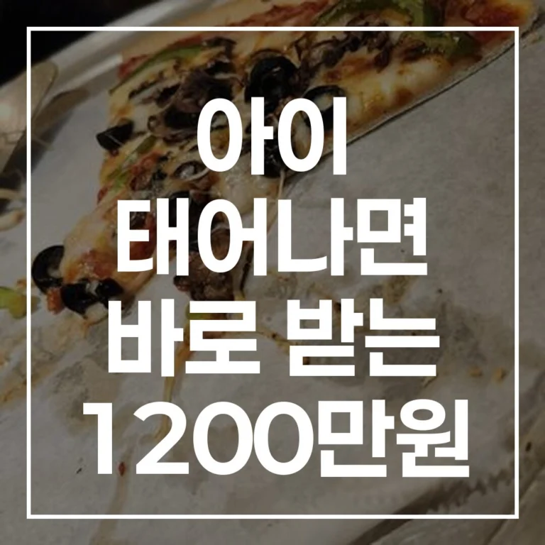 아이 출산 1200만원 부모급여 첫만남이용권 총정리