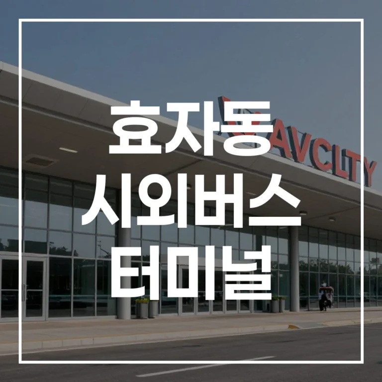 효자동 시외버스 터미널 2026 설날 예매·시간표·주차 꿀팁