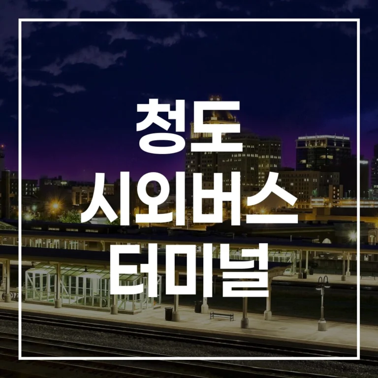 청도 시외버스 터미널 설날 이용: 예매, 시간표, 주차, 맛집 총정리