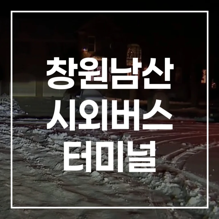 창원남산 시외버스 터미널 설날 완벽 가이드
