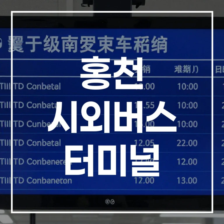 홍천 시외버스 터미널 총정리: 예매, 시간표, 맛집, 주차 완벽 가이드