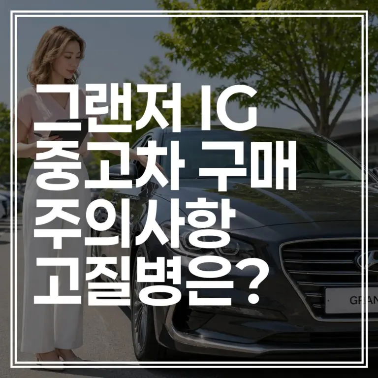 그랜저 IG 중고차 | 고질병 제원 가격 총정리 (+최저가 확인)